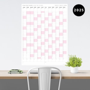 PRINTABLE 2025 Wall Calendar | Digital PDF Instant Download | 2025 Wall ...