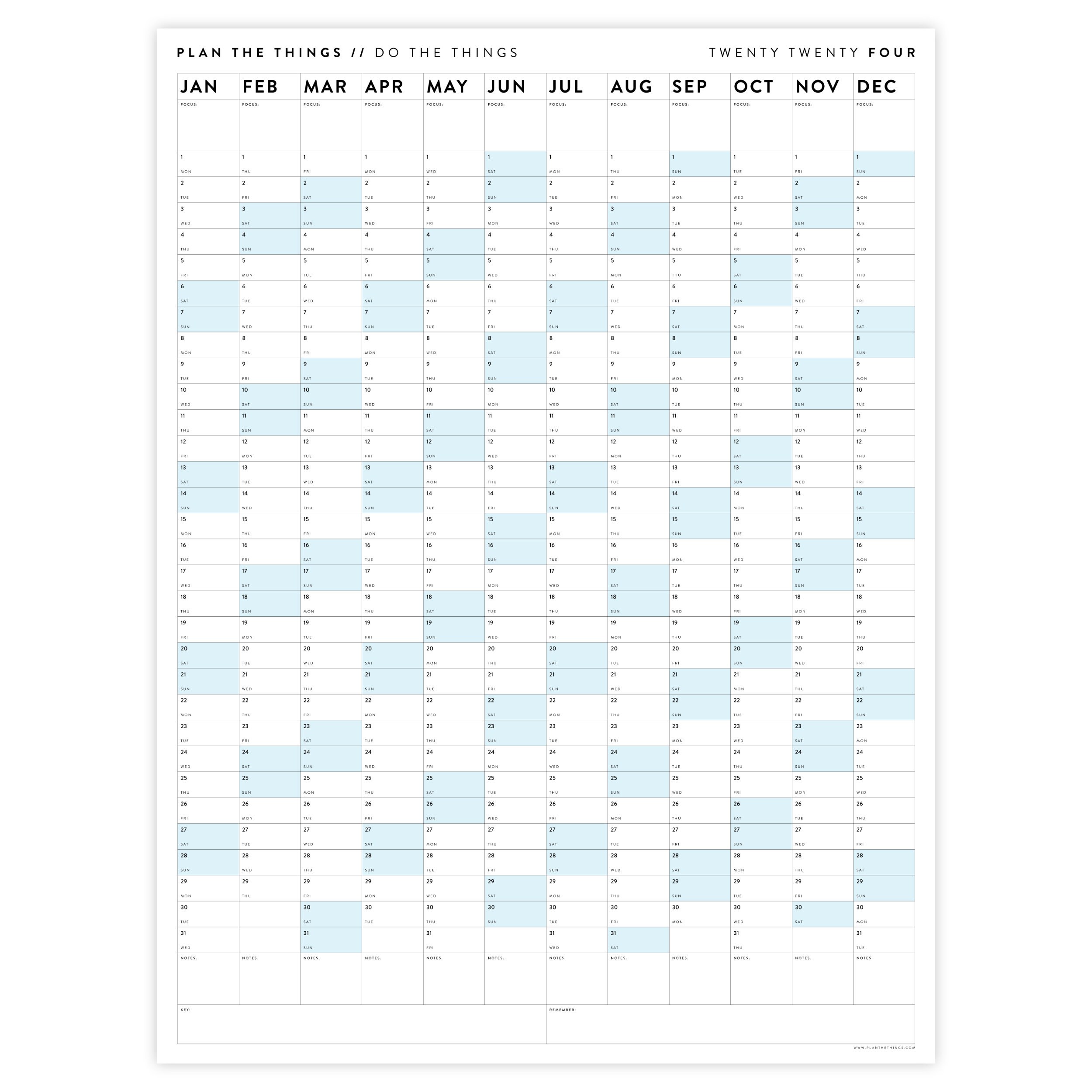 Giant 2024 Wall Calendar 2024 Large Wall Planner Annual Etsy