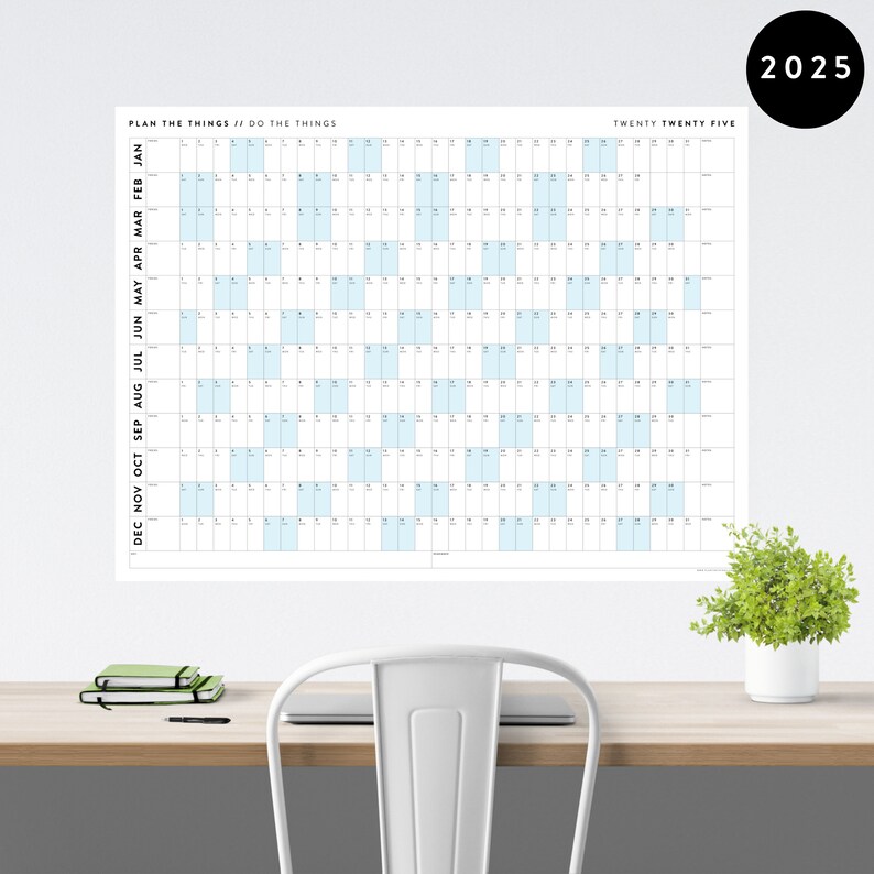 PRINTABLE 2025 Wall Calendar Digital PDF Instant Download - Etsy