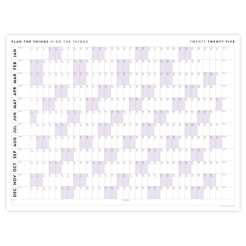 PRINTABLE 2025 Wall Calendar Digital PDF Instant Download - Etsy