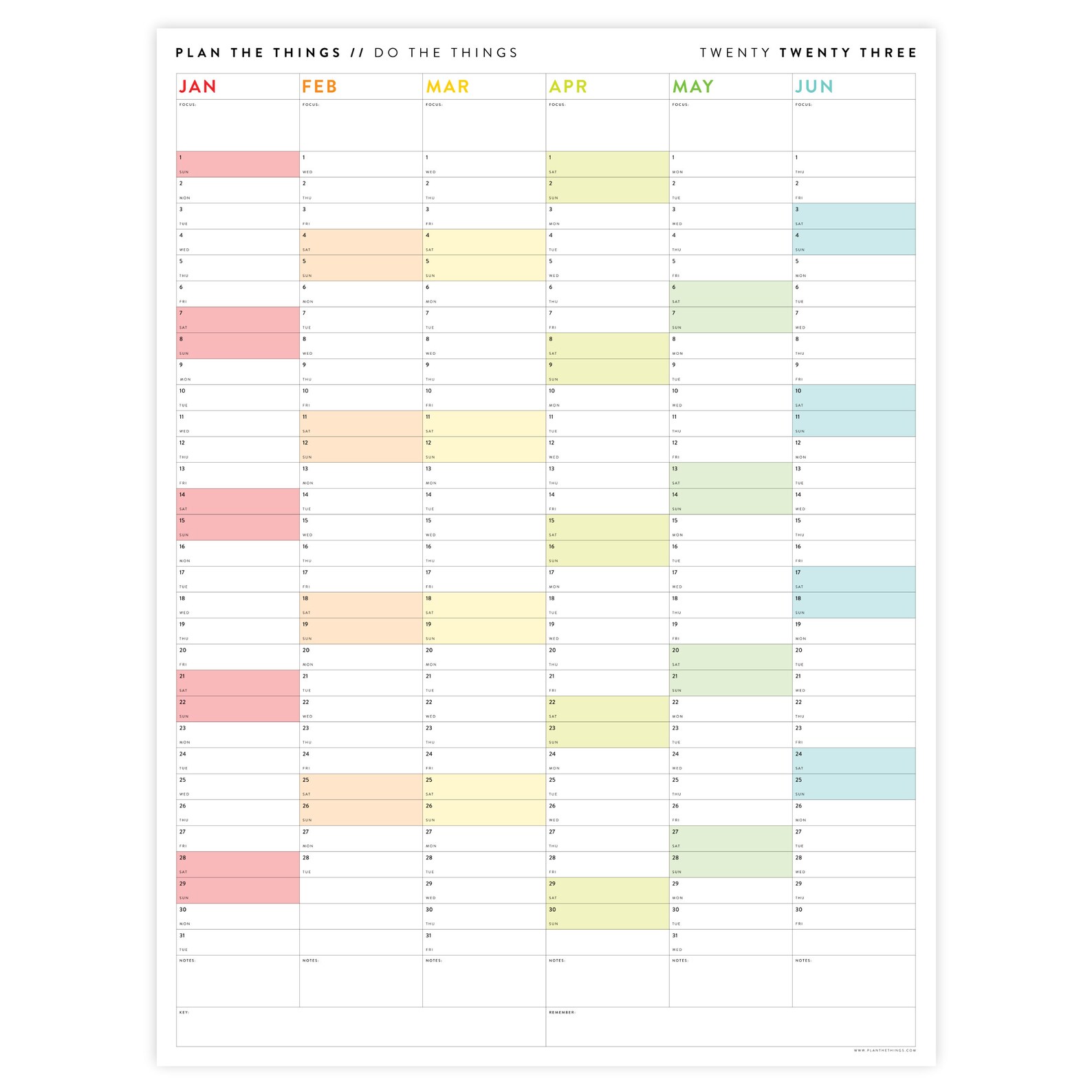 calendario-de-pared-gigante-de-seis-meses-2023-enero-junio-etsy