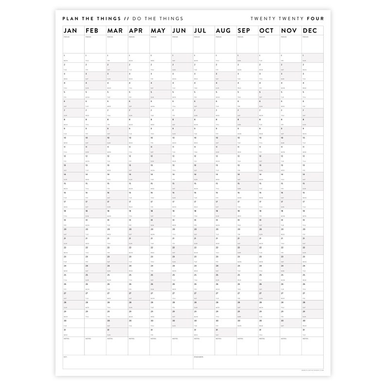 Giant 2024 Wall Calendar 2024 Large Wall Planner Annual Etsy UK