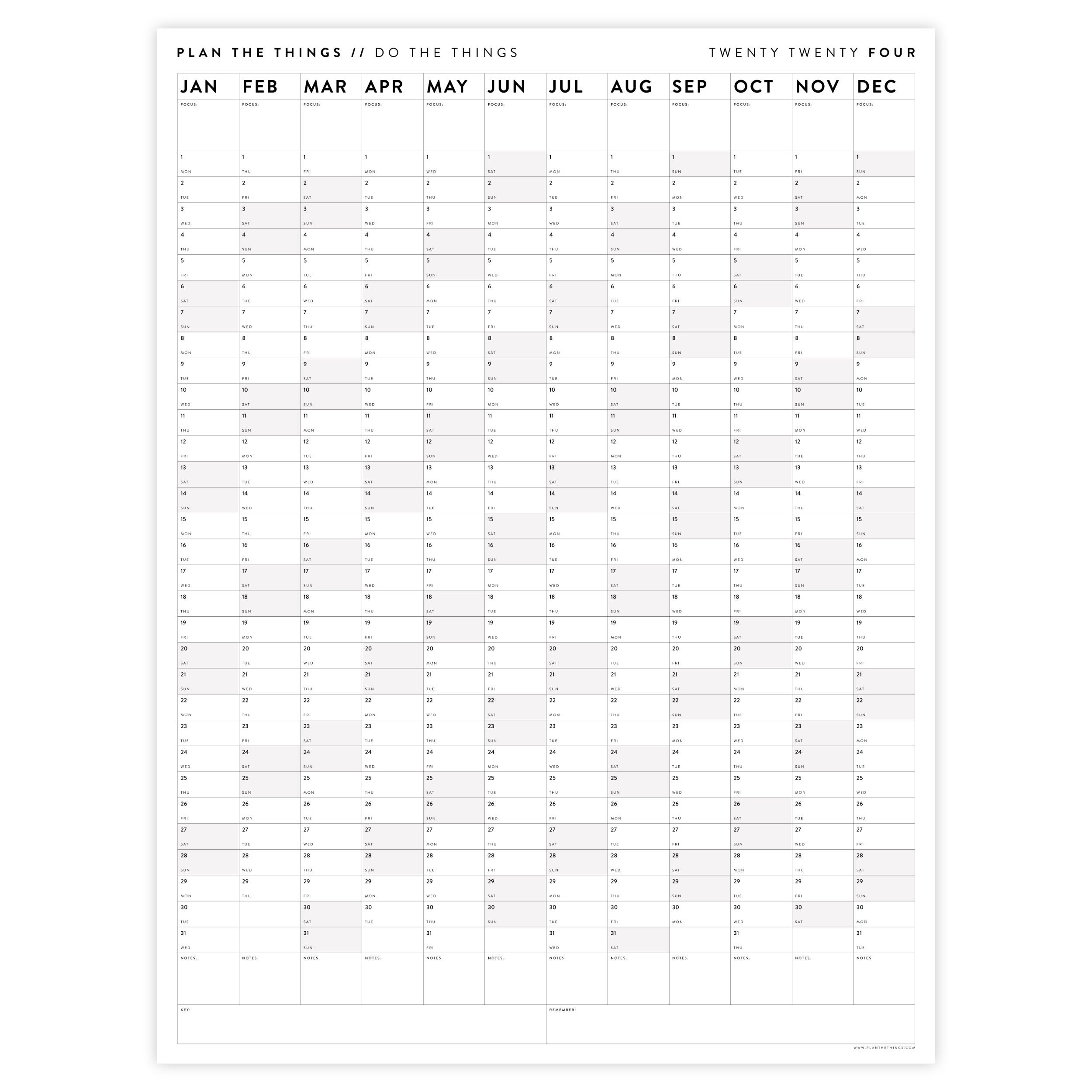 Giant 2024 Wall Calendar / 2024 Large Wall Planner / Annual Etsy México