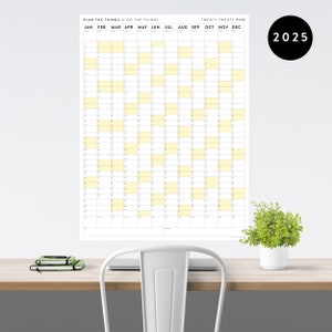 Giant 2025 Wall Calendar | 2025 Large Wall Planner | Annual Planner | Yearly Planner | Monthly Planner | 2025 Planner (Vertical / Yellow)