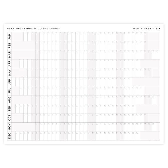 New! PRINTABLE 2026 ALIGNED Weekends Wall Calendar | Digital PDF