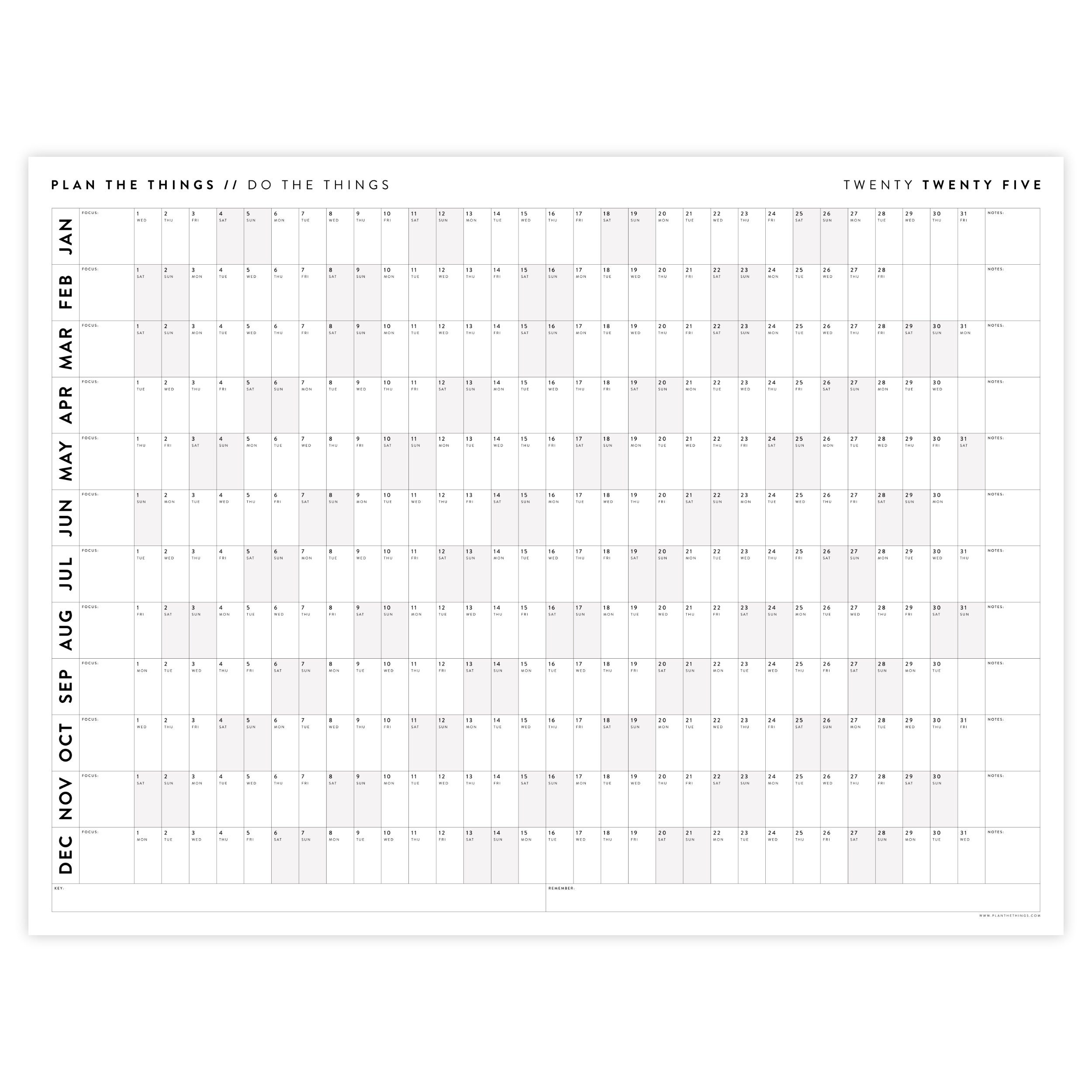 PRINTABLE 2025 Wall Calendar Digital PDF Instant Download Etsy