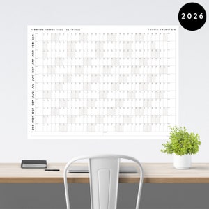 Giant 2026 Wall Calendar | 2026 Wall Planner | Annual Planner | Yearly Planner | Monthly Planner | 2026 Year Planner (Horizontal / Gray)