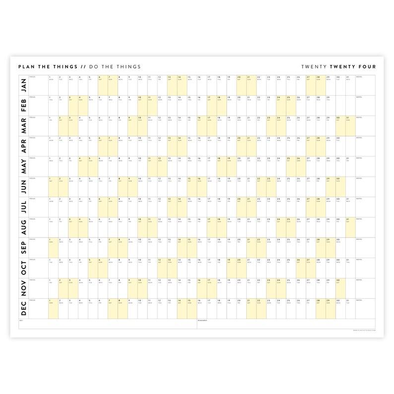 Giant 2024 Wall Calendar 2024 Wall Planner Annual Planner Etsy