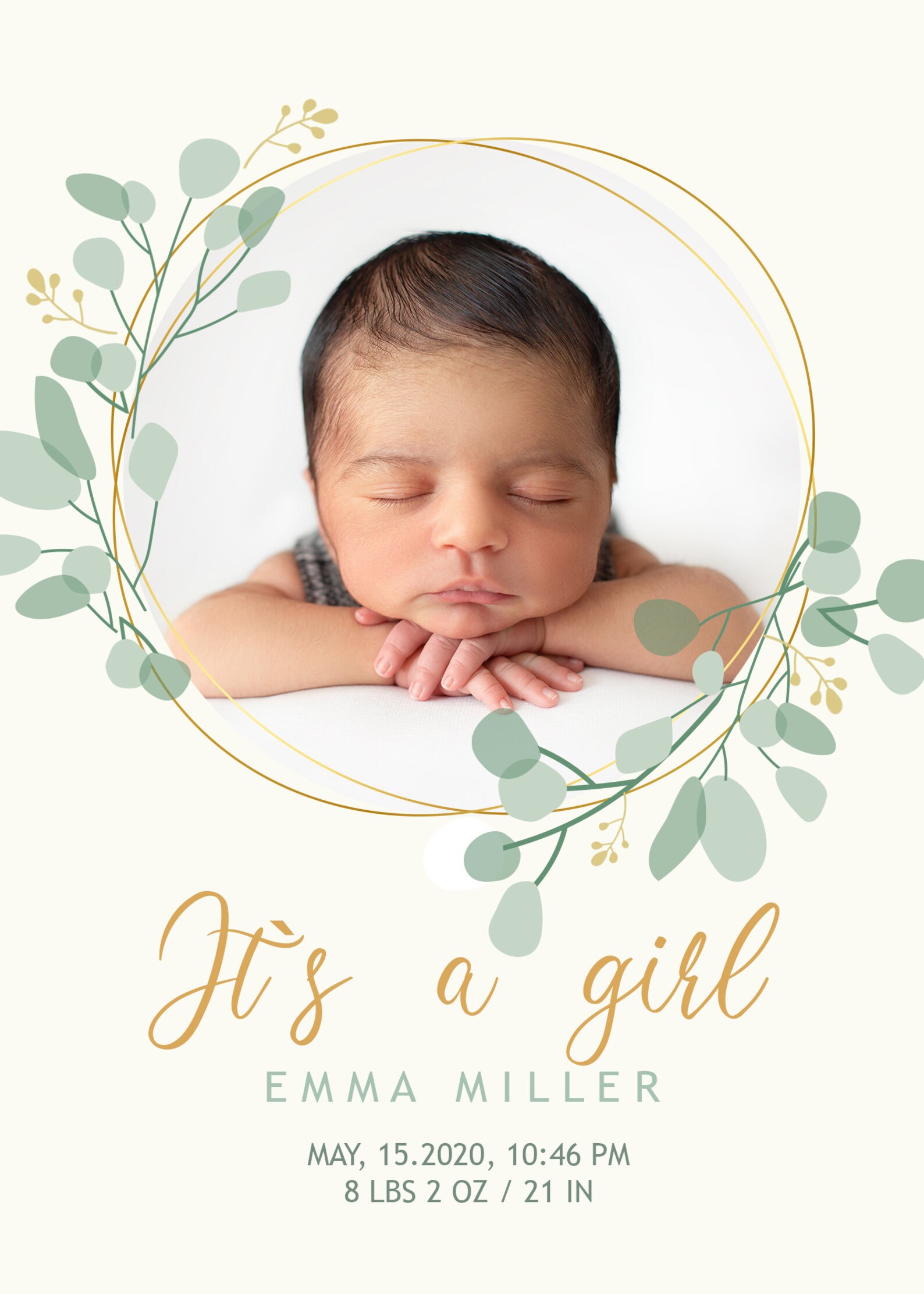 Birth Announcement Template It's a Girl Birth Baby Boy Announcement