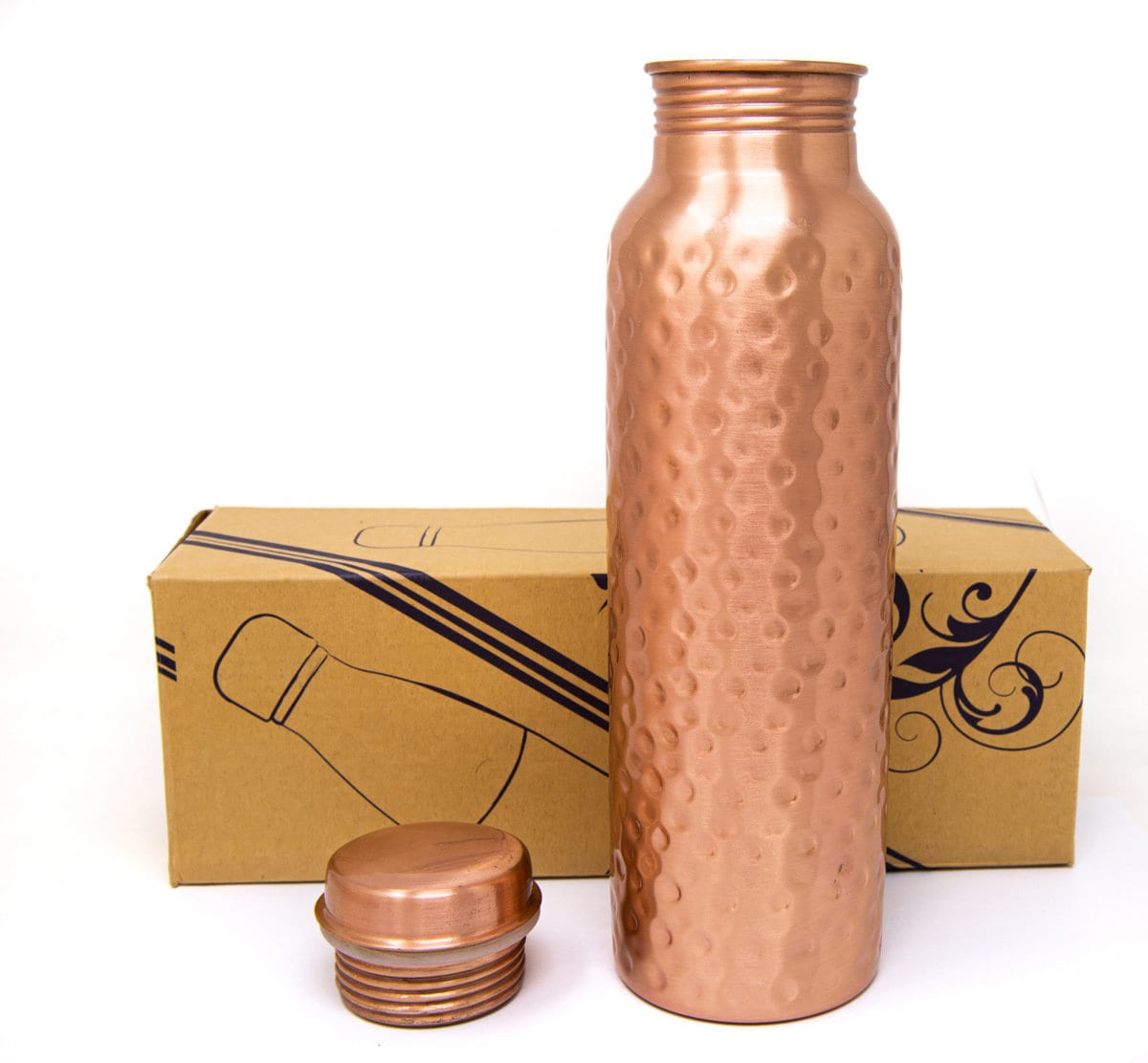 100 Genuine Certified Hammered Copper Water Bottle For Etsy