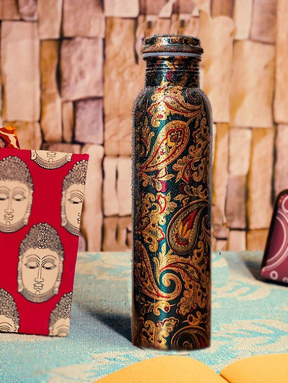 Mother's Day Gift Copper Water Bottle For Ayurveda Health Benefits Leak-Proof 