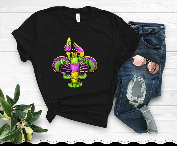 Mardi Gras Crawfish Fleur De Lis Png Sublimation Design Mardi