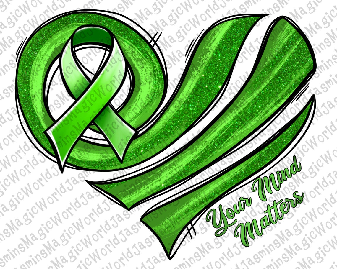 Mental Health Awareness Heart Png Mental Health PNG Green Etsy