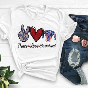 Peace Love Dachshund Sublimation Png Digital Download - Etsy