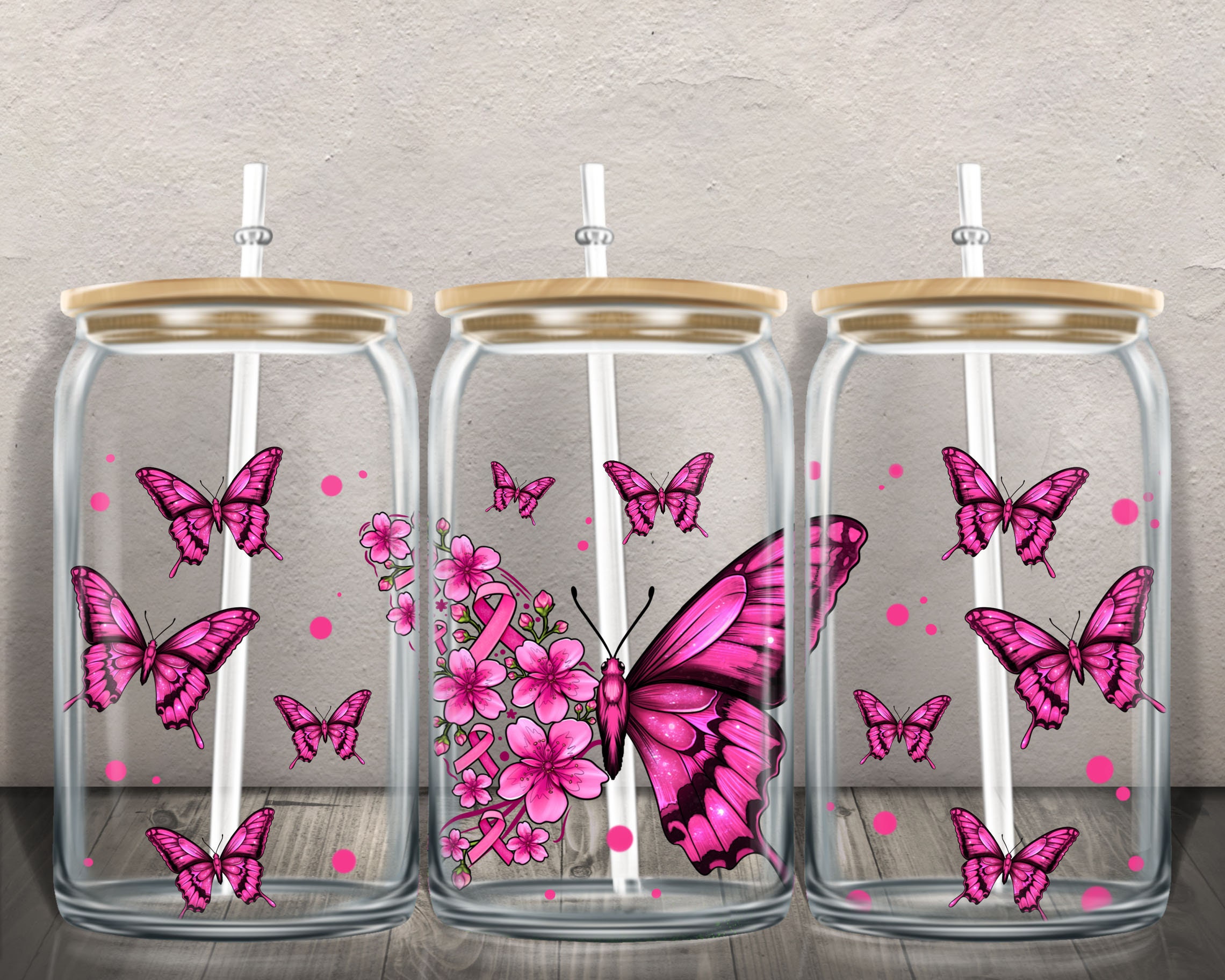 20 25 Oz Frosted Glass Tumbler Png Sublimation Design Butterfly Sunflower  Gift for Mom Floral Tumbler Wrap Blue Butterflies PNG 