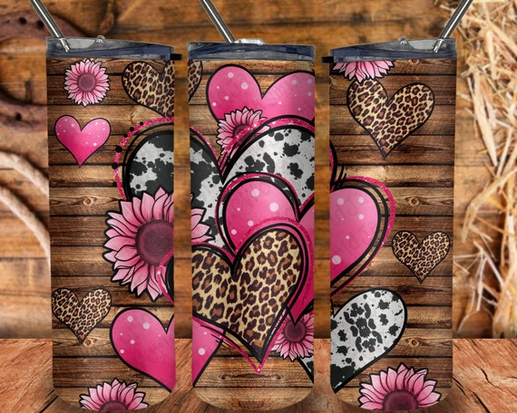 Valentine tumbler sublimation design Heart tumbler wrap Png By
