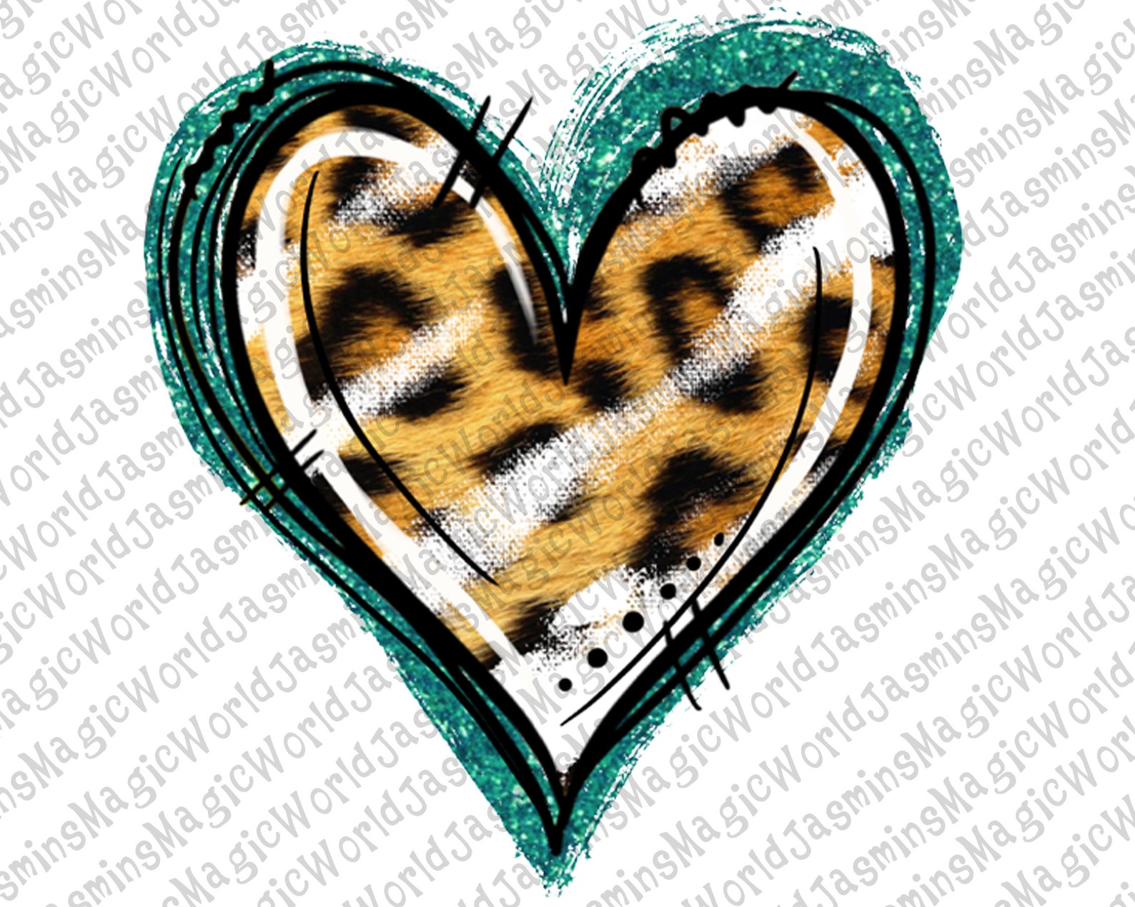 Animal Print Heart Design Bundle Png Leopard Heart Png Paw Etsy