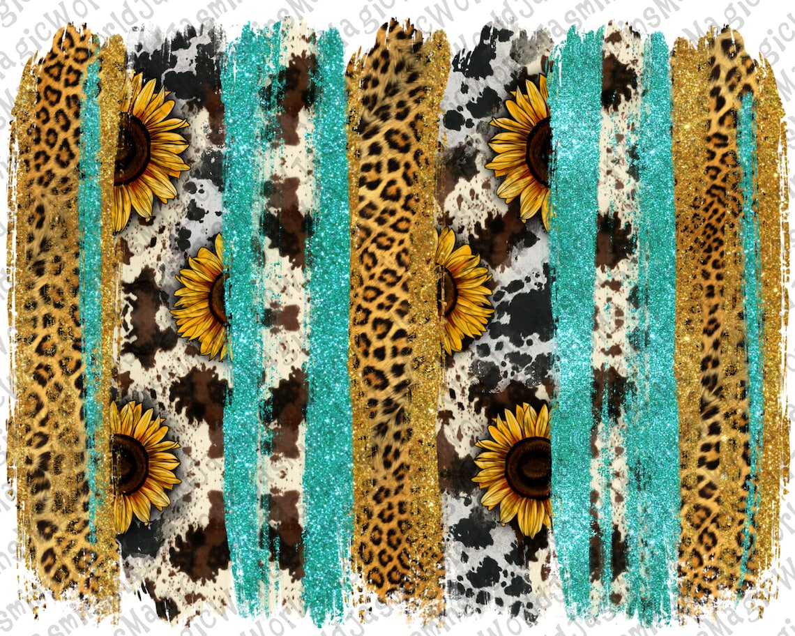 Cowhide Leopard Glitter Brushstroke PNG Leopard Brush Etsy