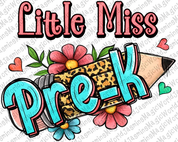 Little Miss Pre-k PNG Pre Kindergarten Png Little Pre K Png - Etsy