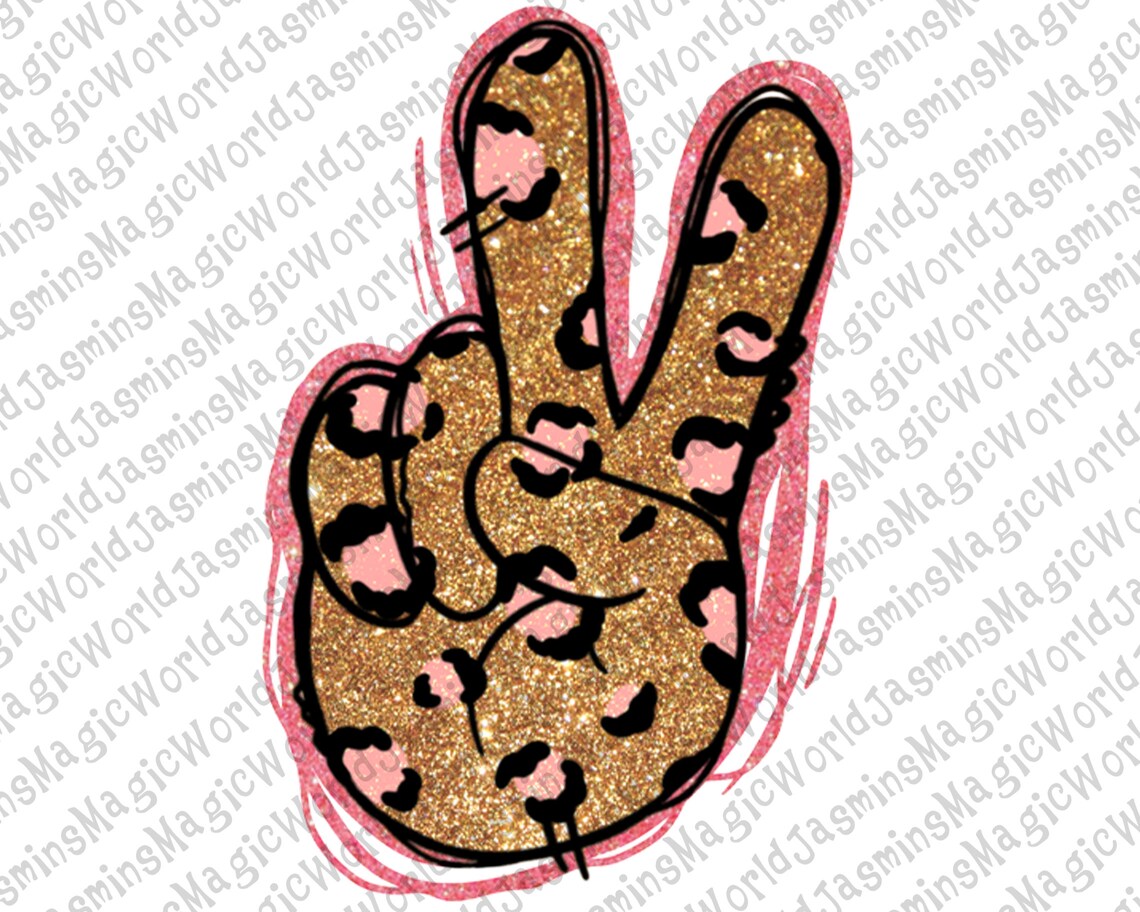Animal Print Peace Sign Design Bundle Leopard Peace Sign Png | Etsy