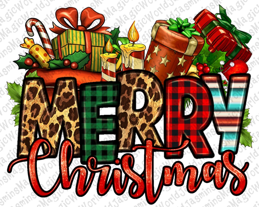 Merry Christmas Png Sublimation Design Merry Christmas - Etsy