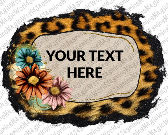 Floral Leopard Background Frame Digital Downloadsublimation | Etsy