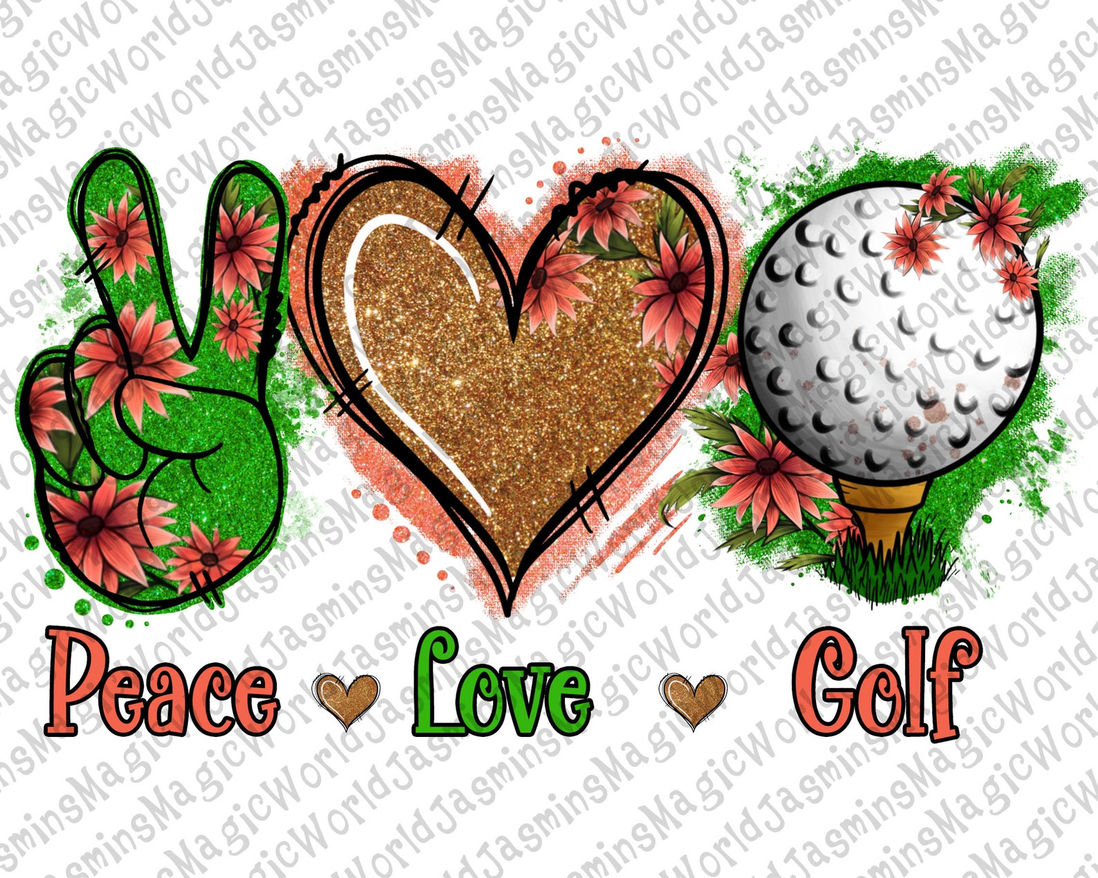 Peace Love Golf Sublimation Download Golf Leopard Print - Etsy