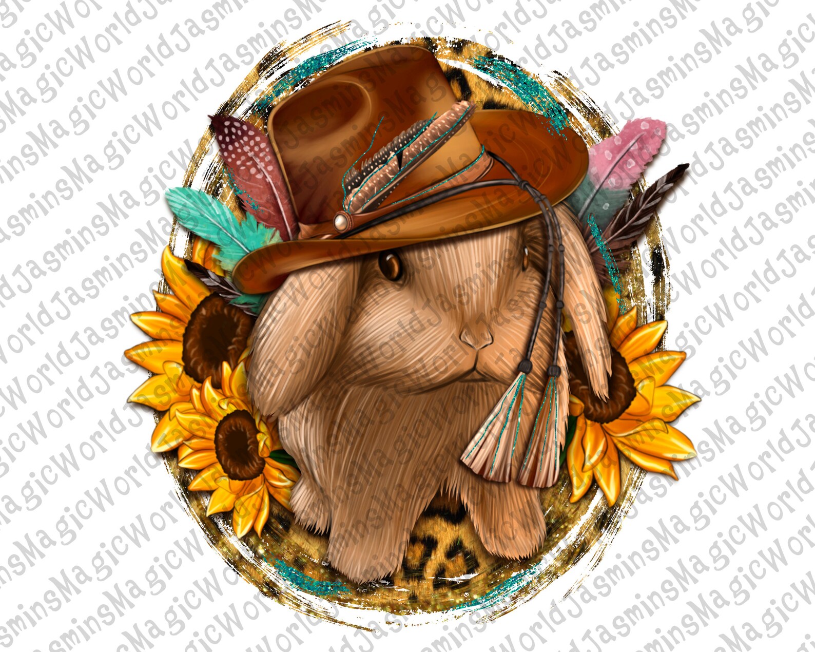 Western Easter Bunny Cowboy Pngeaster Pngsunflower Etsy