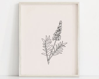 Printable Print Line Drawing Printable Neutral Nursery Printable Flower Print Boho Art Modern Prints Minimalist Prints Neutral Printable