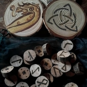 Handmade Oak Futhark Viking Runes Set
