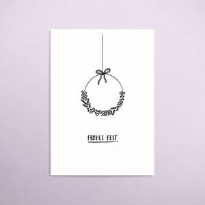 Postkarte - Kranz "Frohes Fest"