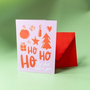 Weihnachtskarte "Ho Ho Ho" - Set mit Umschlag