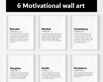 Motivational Definition Art Prints, Office Decor (Digital Download)