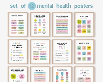 mental health posters school counselor office decor check in with yourself growth mindset poster counseling posters  therapy office decor