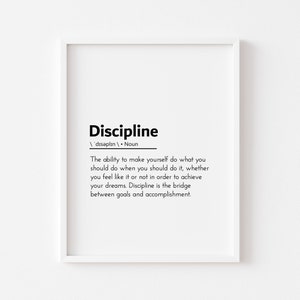 discipline definition cubicle decor discipline poster discipline over motivation discipline equals freedom office prints office wall art