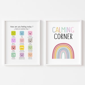 calming corner how are you feeling today emotions poster classroom decor calm down corner emotional regulation counseling office counselor