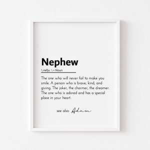 Neffe Definition Geschenke von Tante zu Neffe Geschenke von Onkel Neffe Geburtstagsgeschenk Neffe Geschenk von Tante personalisierte Geschenke Onkel Geschenk