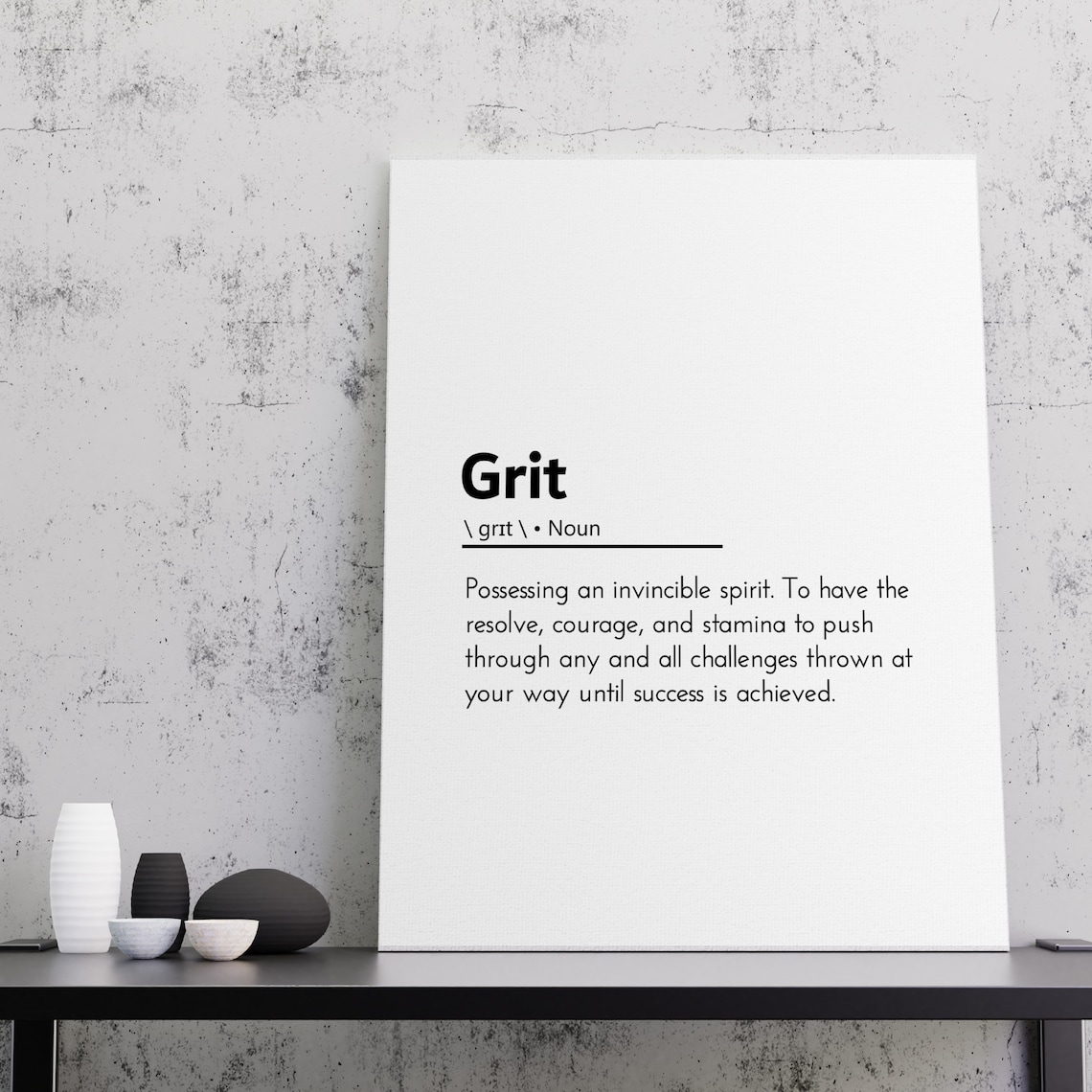 Grit Definition Grit Poster Motivational Office Wall Art Etsy