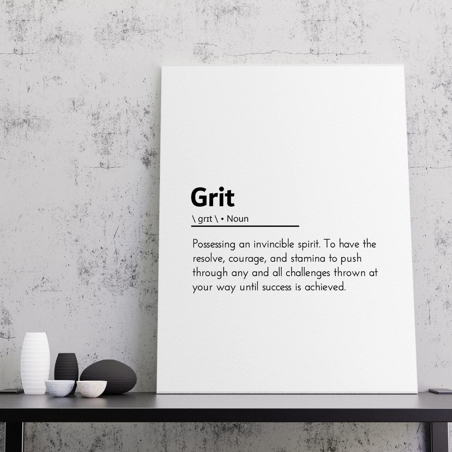 Grit Definition Grit Poster Motivational Office Wall Art Etsy
