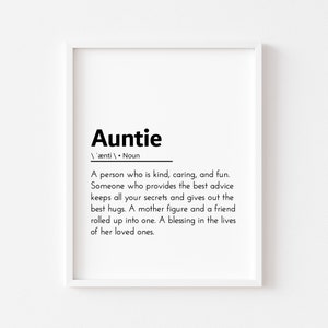 Tante Definition, Tante Geschenke von Nichte, Tante Print, Tante Geschenk, Tante Geschenk, Tante Geburtstagskarte, Tante Dedinition