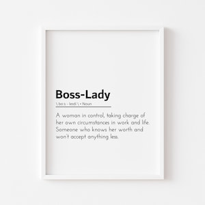 boss lady definition boss lady quote women work from home boss lady office decor boss lady print boss lady office motivational office poster