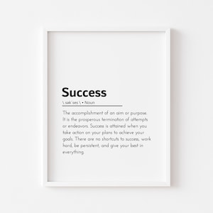 success definition success quotes inspirational quotes success poster cubicle decor inspirational office quote success wall art office art