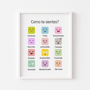 como te sientes spanish school spanish emotions poster bilingual school spanish feelings social emotional learning feelings poster