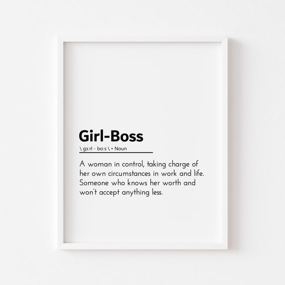 Girl Boss Definition Girl Boss Quotes Girl Boss Office Etsy