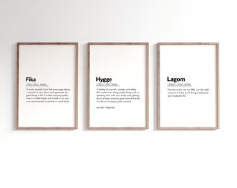 Fika Hygge Lagom Definition Print | Scandinavian Home Decor (Digital Download)