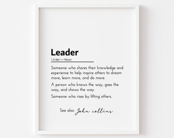 leader definition leader quote personalized leader gift leadership quotes leader print mentor gift mentor thank you gift leadership gifts