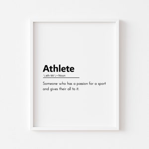 athlete definition athlete poster athlete quote athlete gift athlete poster gym wall art gym motivational poster sports motivational poster