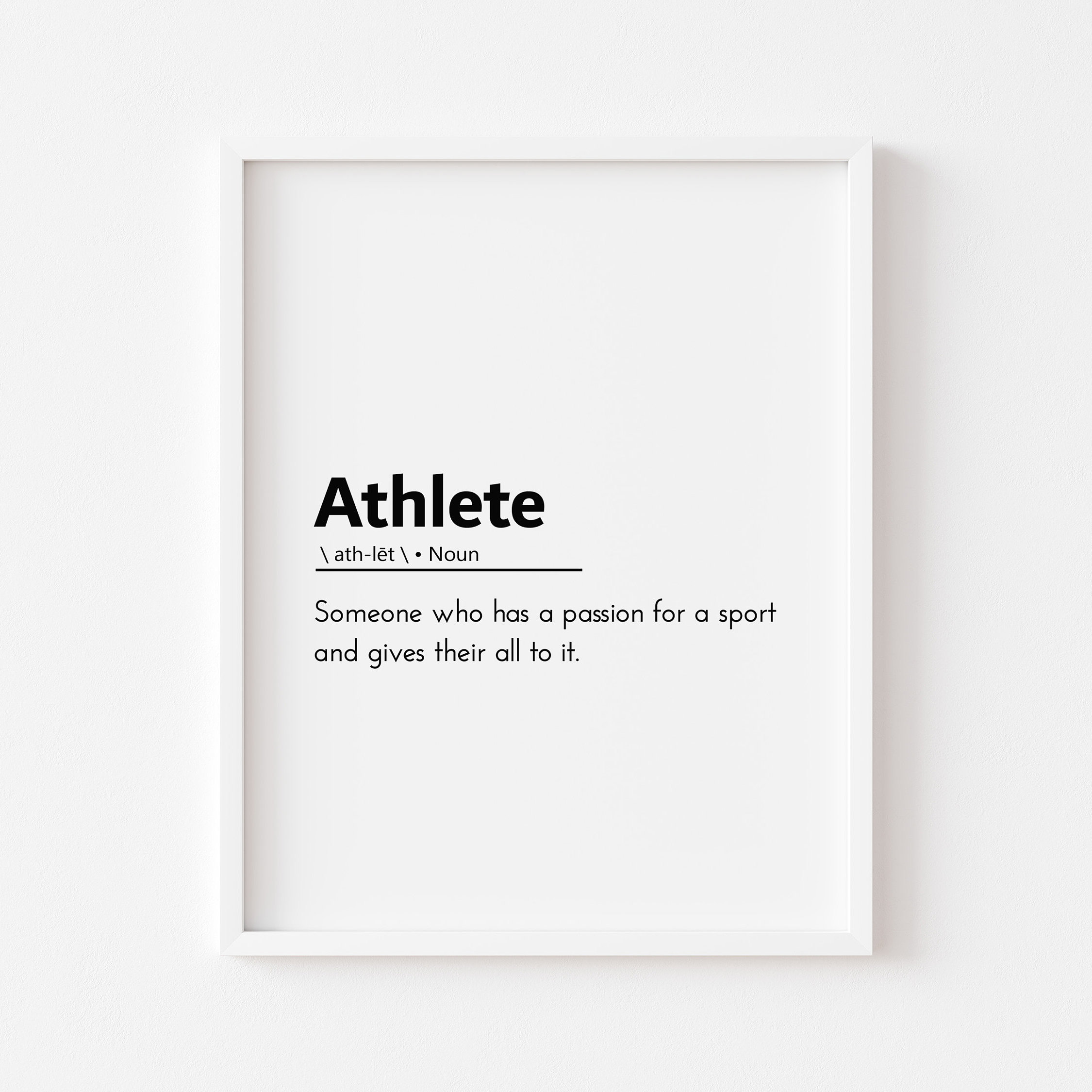 Athlete Definition, Athlete Quotes, Athlete Gift, Athlete Poster, Gym