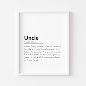 uncle definition uncle print uncle gift uncle uncle poster gift for uncle uncle birthday gift uncle gift from niece uncle gift from nephew