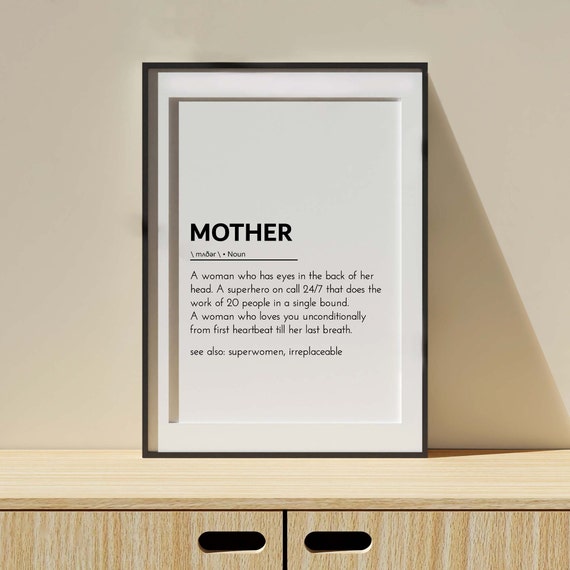 Mother Definition Art Print, Mother's Day Gift (digital Download